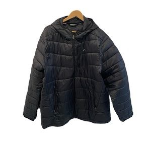 Paradox Mens Puffy Long Outerwear Winter Jacket with Hood Black 1X